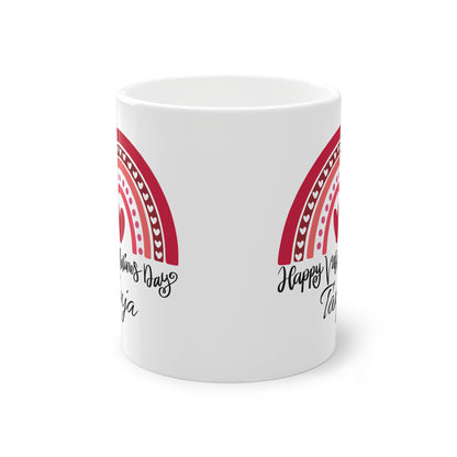 Personalisierbare Tasse – Happy Valentine's Day Design mit Herz & Name – Hochwertige Keramik