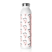 Personalisierbare Edelstahl-Wasserflasche – XOXO Herz-Design in Rosa & Schwarz – mit Wunsch-Namen