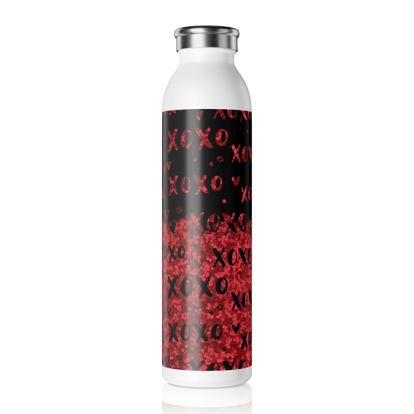 Edelstahl-Trinkflasche „XOXO Red Glam“ – Der perfekte Begleiter für stilvolle Momente