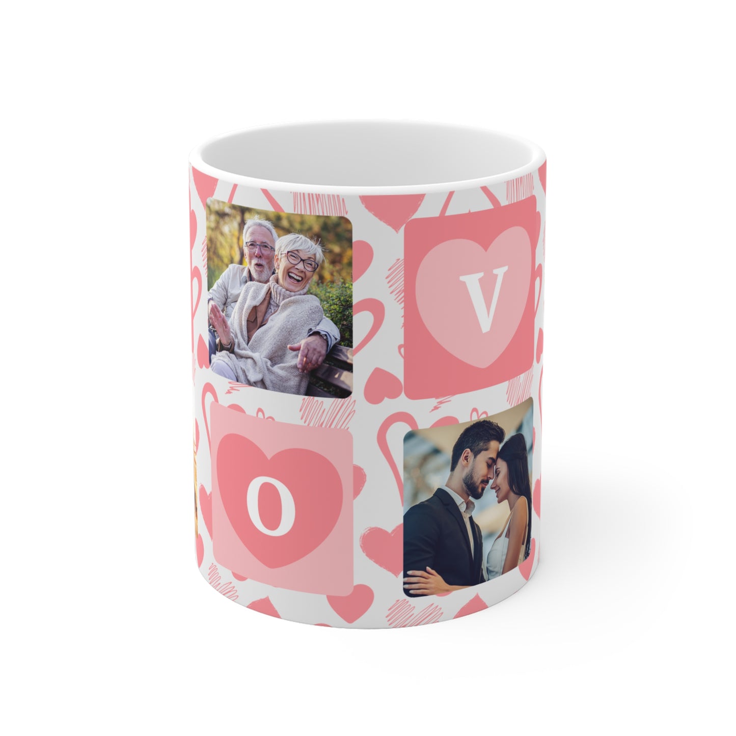 Personalisierbare Fototasse mit 4 Fotoplätzen – Das perfekte Geschenk für den Valentinstag!