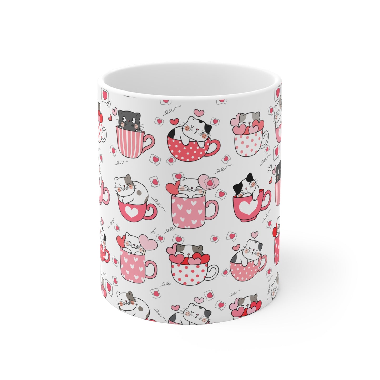 Niedliche Katzen-Tasse mit Herz-Design – Perfekt für Tierliebhaber!