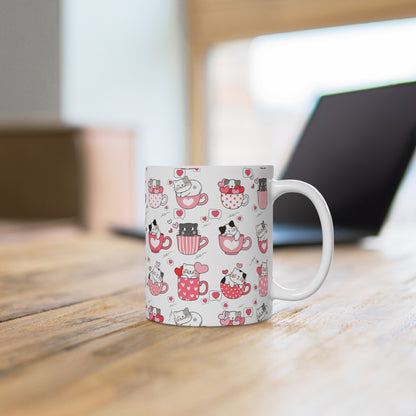 Niedliche Katzen-Tasse mit Herz-Design – Perfekt für Tierliebhaber!