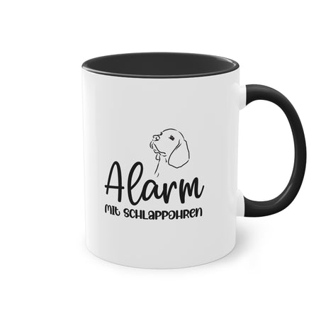 Alarm mit Schlappohren Keramiktasse weiß | Lustige Tasse für Hundefreunde