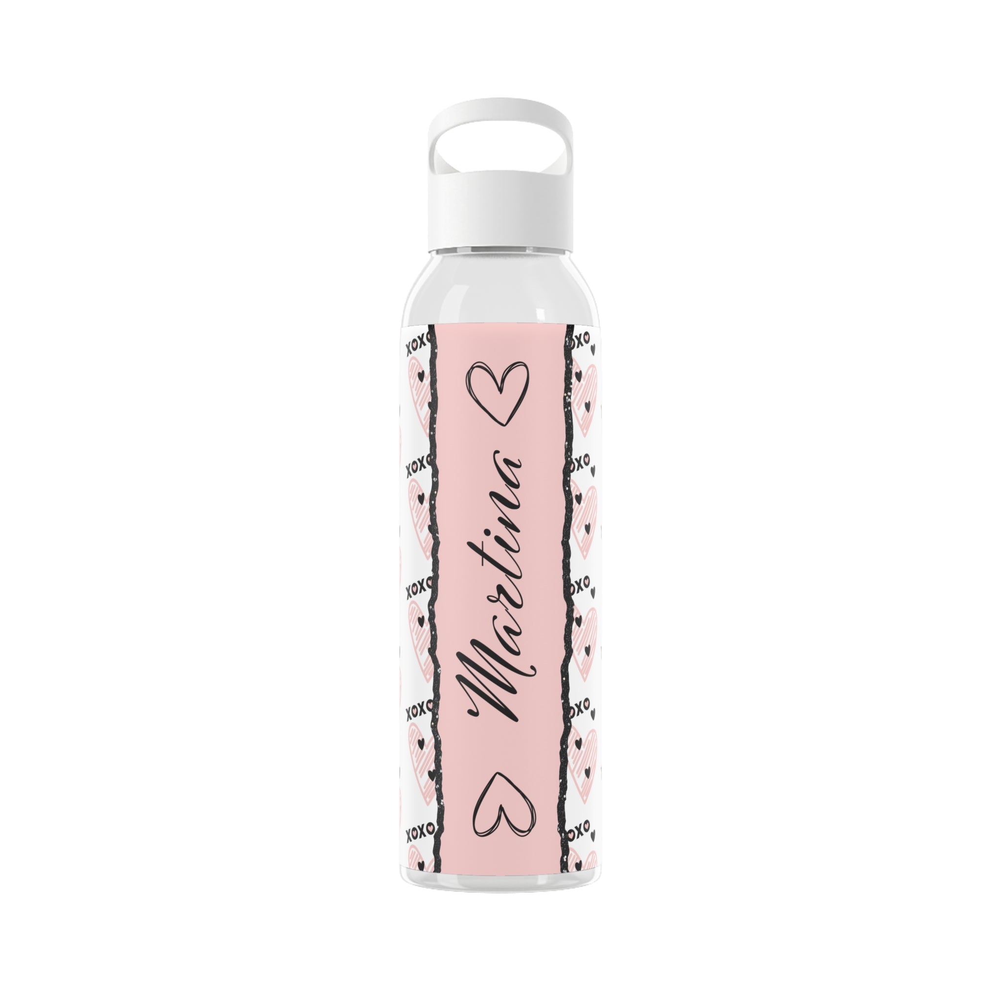 Personalisierbare Wasserflasche mit Herz-Design