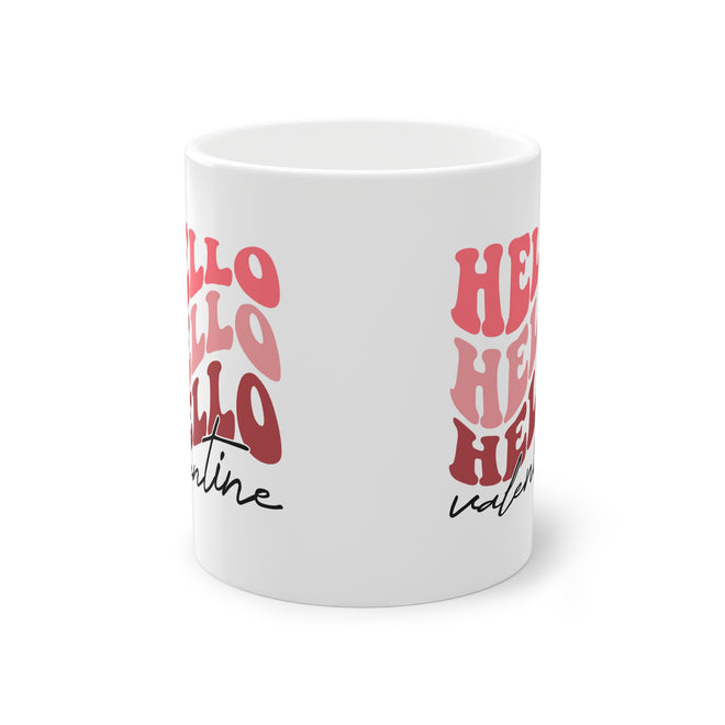 Hello Valentine Tasse – Romantisches Design in Rosa & Rot – Perfekt für Valentinstag-Geschenke