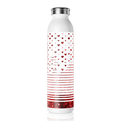 Edelstahl-Trinkflasche „Red Sparkle Hearts“ – Romantisch und Praktisch