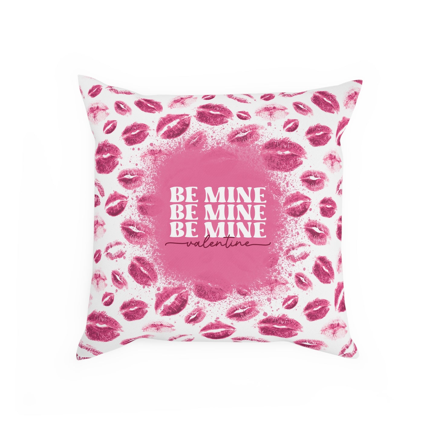 Kuschelkissen „Be Mine“ – Romantisches Design mit Kussmund-Print