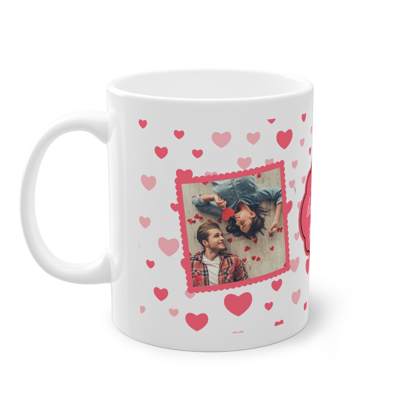 Personalisierbare Fototasse mit 2 Fotoplätzen und individuellem Text – Ein besonderes Geschenk für Ihre Liebsten!