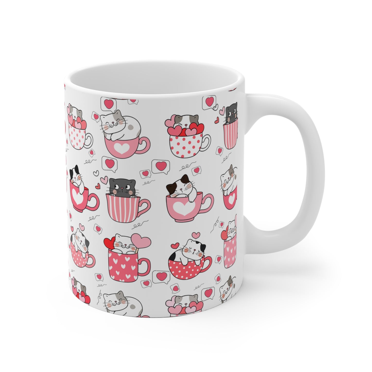 Niedliche Katzen-Tasse mit Herz-Design – Perfekt für Tierliebhaber!