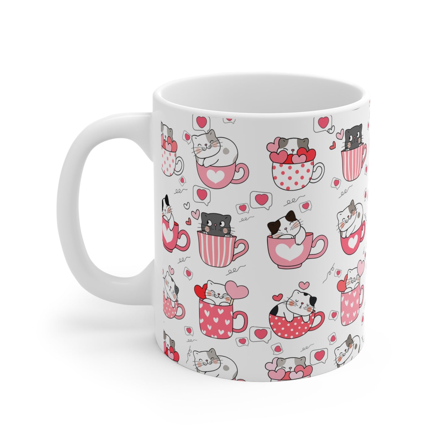 Niedliche Katzen-Tasse mit Herz-Design – Perfekt für Tierliebhaber!