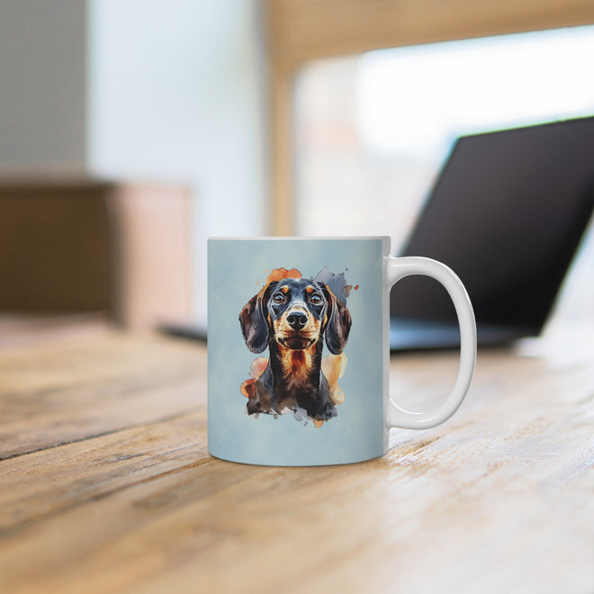 Dackel-Tasse blau – Ein minimalistischer Hingucker für Tierfreunde 🐾