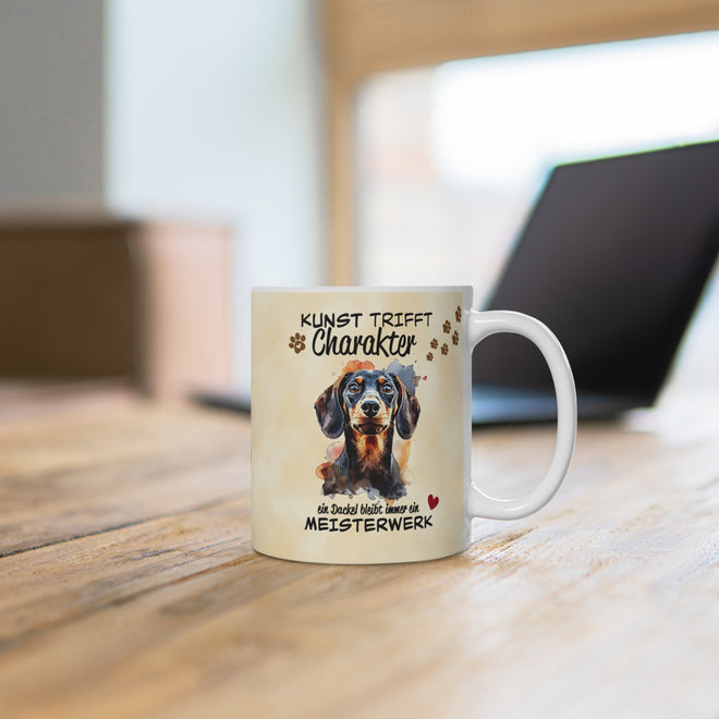 Kunst trifft Charakter – Die perfekte Tasse für Dackel-Fans! 🐾