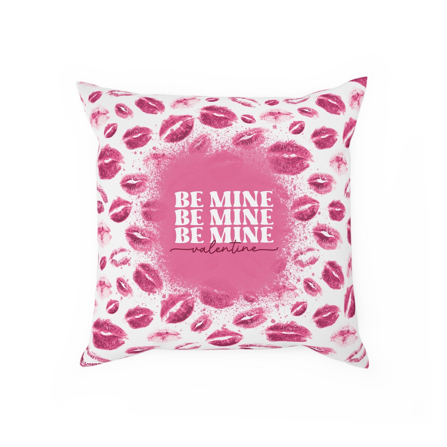 Kuschelkissen „Be Mine“ – Romantisches Design mit Kussmund-Print