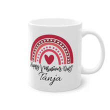 Personalisierbare Tasse – Happy Valentine's Day Design mit Herz & Name – Hochwertige Keramik