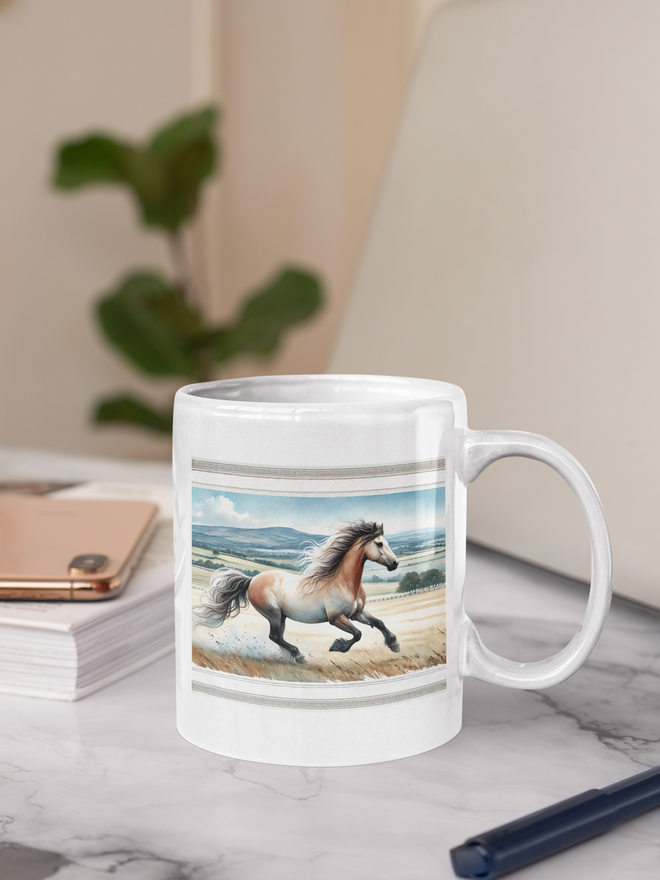 Pferde Tasse – Elegantes Aquarell Design